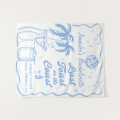 Laatste toast op de kust strand vrijgezellenfeest wandkleed (Voorkant (horizontaal))