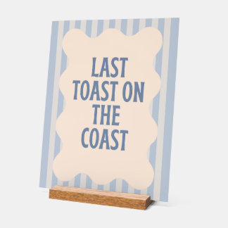 Laatste toast op de kust vrijgezellenfeest blauw g acryl bord