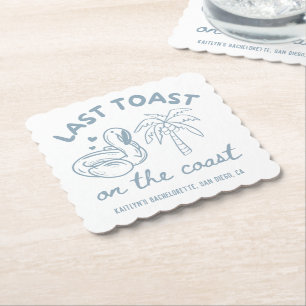 Laatste toast op de kust vrijgezellenfeest onderze kartonnen onderzetters