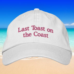 Laatste toast op de kust / vrijgezellenfeest Roze Geborduurde Pet