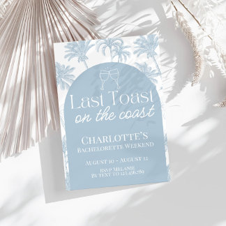Laatste toast op de kust vrijgezellenfeest uitnodi kaart
