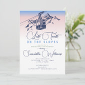 Laatste toast op de pistes ski vrijgezellenweekend kaart (Staand voorkant)