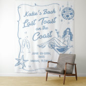 Laatste toast op het strand bruidsfeest kust wandkleed (In situ)