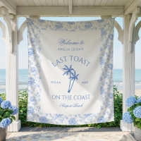 Laatste toast op het strand Palm Blue Floral