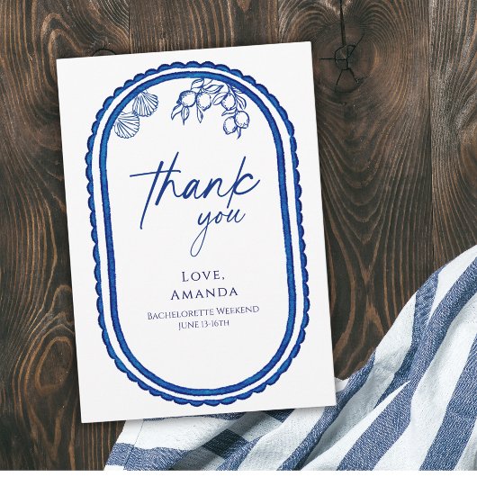 Laatste toast op het strand van Bechelorette weeke Bedankkaart