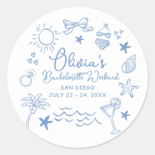 Laatste toast op The Coast Beach vrijgezellenfeest Ronde Sticker