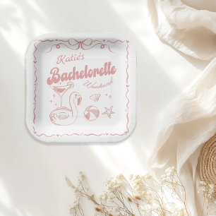 Laatste Toast Roze Bachelorette Party Papieren Bor Bordje