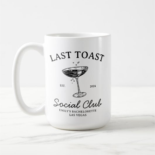 Laatste toast Social Club vrijgezellenfeest Merch Koffiemok (Links)