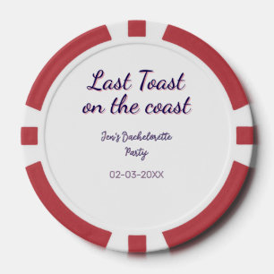 LAATSTE TOOST AAN DE KUST VRIJGEZELLENPARTY BLAUWE POKER CHIPS