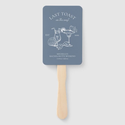 Laatste toost op het Coast Bachelorette Party Handwaaier (Achterkant)