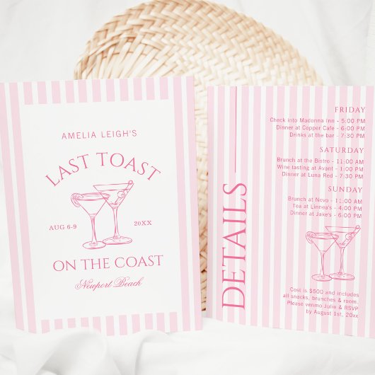 Laatste toost op het Coast Pink Beach Weekend Kaart
