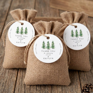 Laatste Trail Pine Bos Kampeer Vrijgezellenfeestje Bedankjes Labels