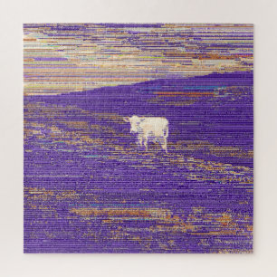 Laatste transmissie of koe in een veld legpuzzel