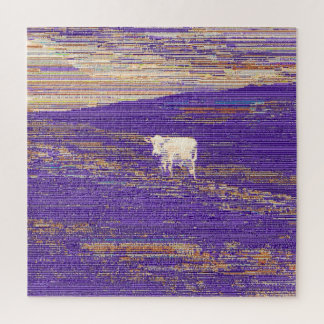 Laatste transmissie of koe in een veld legpuzzel