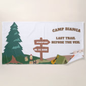 Laatste uitstap voor de vrijgezellenfeest van de b strandlaken (Voorkant)