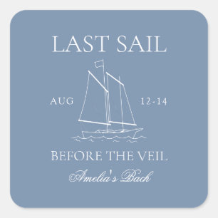 Laatste vaart voor het Veil Bachelorette weekend Vierkante Sticker