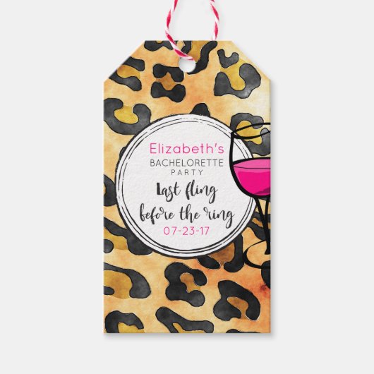 Laatste vlucht voor Ring Wild Bachelorette Cadeaulabel (Voorkant)