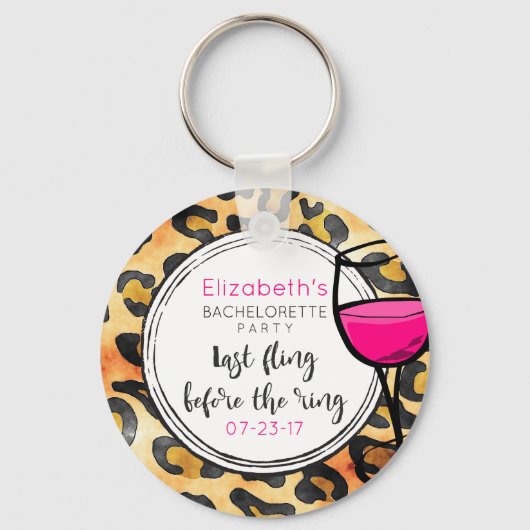 Laatste vlucht voor Ring Wild Bachelorette Party Sleutelhanger (Voorkant)