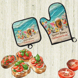 Laatste Vrijgezellenfeest Voor De Ring Strand Cock Ovenwant & Pannenlap Set