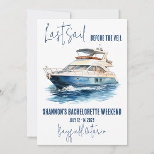 Laatste Zeil, Zeilende Bachelorette Weekend Feest Kaart