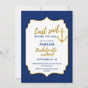 Laatste zeiltocht voor de sluier Bachelorette Week Kaart