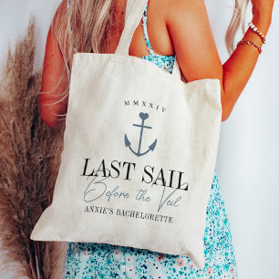 Laatste zeiltocht voor de sluier Naamse vrijgezell Tote Bag