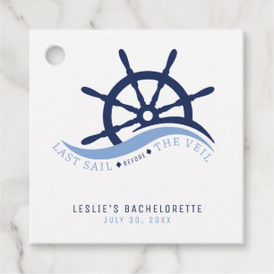 Laatste zeiltocht voor de sluier vrijgezellenfeest bedankjes labels
