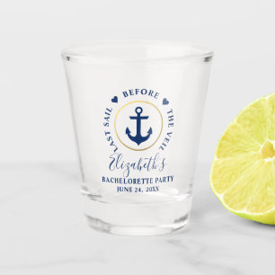 Laatste zeiltocht voor de sluier vrijgezellenfeest shot glas