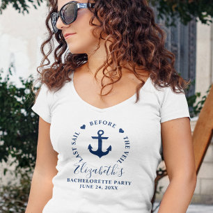 Laatste zeiltocht voor de sluier vrijgezellenfeest t-shirt