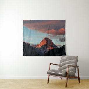 Laatste zonlicht op de berg Mangart, Slovenië Wandkleed