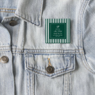 Laatste zwengel voor de ring groene vrijgezellenfe vierkante button 5,1 cm