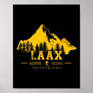 Laax Zwitserland Skigebied Alpen Alpine Skiën Zwem Poster