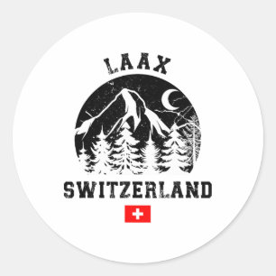 Laax Zwitserland Skigebied Alpen Alpine Skiën Zwem Ronde Sticker