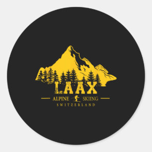 Laax Zwitserland Skigebied Alpen Alpine Skiën Zwem Ronde Sticker