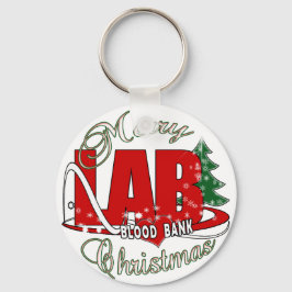 LAB BB BLOOD BANK MERRY CHRISTMAS LABORATORY SLEUTELHANGER
