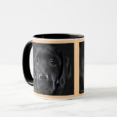 Lab Black Pup | Mug à deux tons, 15 oz (Devant gauche)
