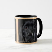 Lab Black Pup | Mug à deux tons, 15 oz (Devant droit)