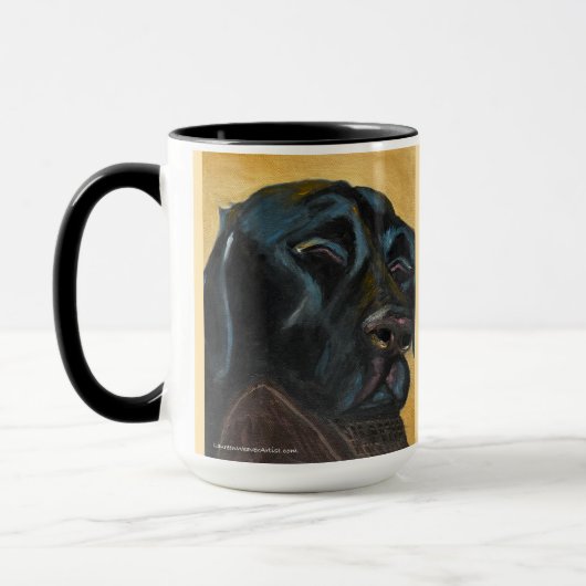 Lab Black Sleeping | Mug à deux tons, 15 oz (Gauche)