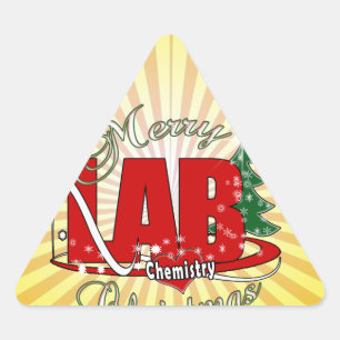 LAB CHEMISTRY CHRISTMAS DRIEHOEK STICKER