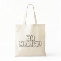 Lab Chick periodieke lijstnaam canvas tas