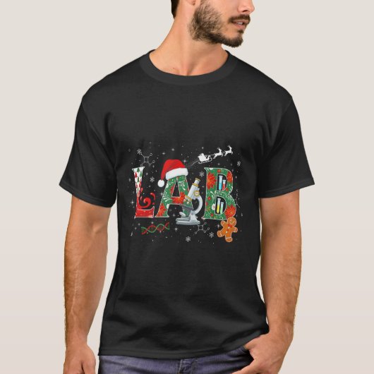 Lab Christmas Laboratory Technician Science Xmas S T-shirt (Voorkant)