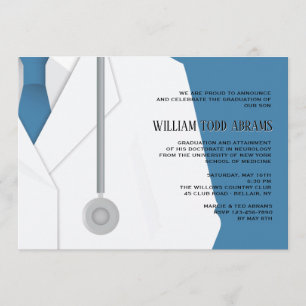 Lab Coat and Stropdas Afstuderen Invitation Kaart