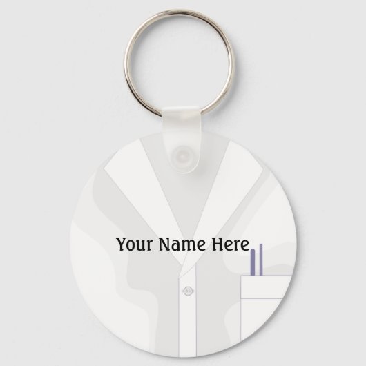 Lab Coat Jacket Button Sleutelhanger (Voorkant)