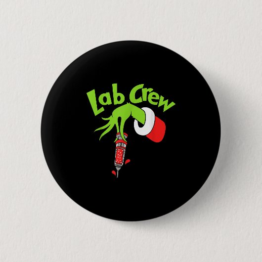 Lab Crew Prettig Kerstfeest Laboratoriumtechnicus Ronde Button 5,7 Cm (Voorkant)