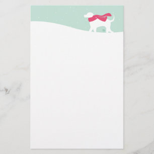 Lab Dog in Snow Sugar Plum Briefpapier
