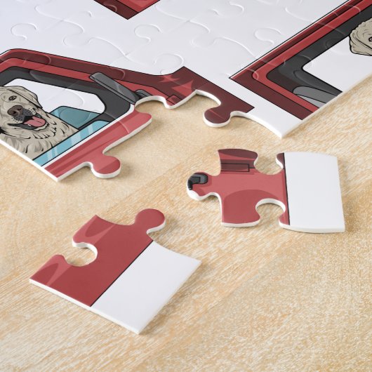 Lab Dog Riding Shotgun Thunder_Cove Legpuzzel (Zijkant)