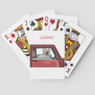 Lab Dog Riding Shotgun Thunder_Cove Pokerkaarten