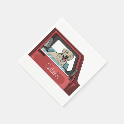 Lab Dog Riding Shotgun Thunder_Cove Servet (Hoek)