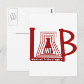 LAB FLASK LOGO MT - MEDISCHE TECHNOLOGISCH BRIEFKAART (Voorkant / Achterkant)