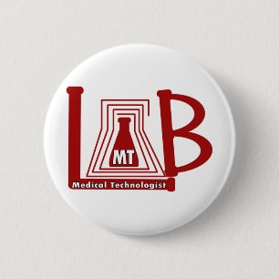 LAB FLASK LOGO MT - MEDISCHE TECHNOLOGISCH RONDE BUTTON 5,7 CM